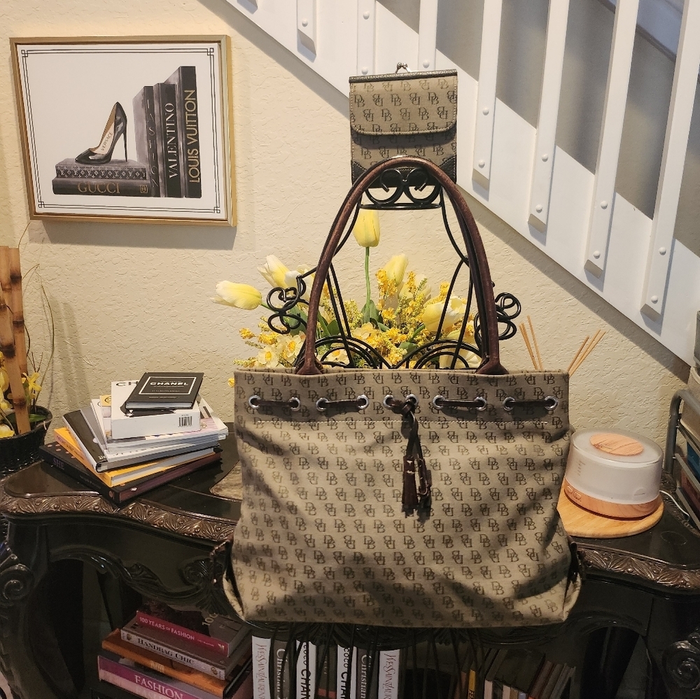 Dooney & Bourke Signature Tassel Tote Bag & wallet